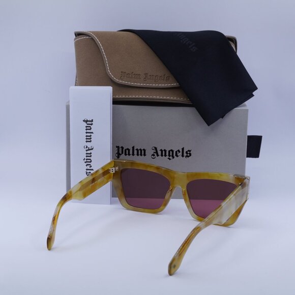 Palm Angels PERI099 HOLLYWOOD 1925 Cat Eye Sunglasses - Havana/Red - Picture 10 of 11